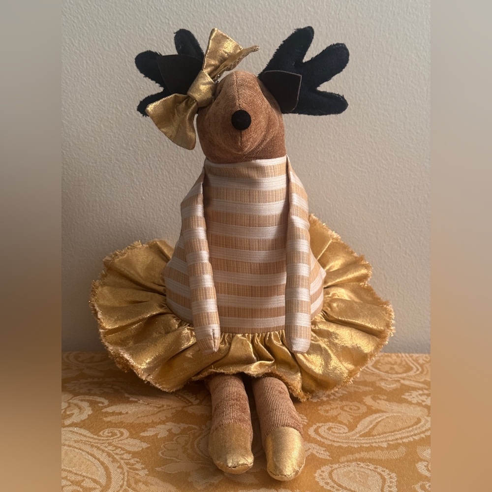 Vintage Woof & Poof Christmas Reindeer Ballerina Plush Doll 2011 Gently Loved!